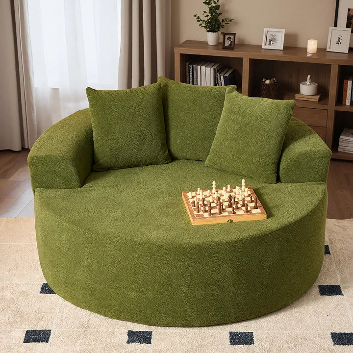 O-Shape Modular Couch, Plush Corduroy Fabric, No Assembly Required