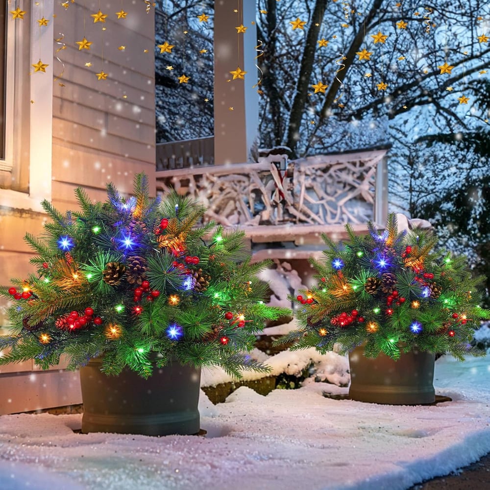 Upliftjoys Pre-lit Artificial Christmas Tree Urn Filler
