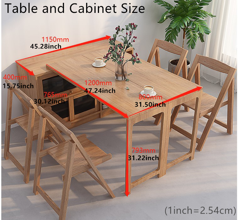 Folding and Expandable Multifunction Dining Table