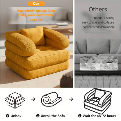 ZenFold™ Convertible Sofa Bed – Space-Saving Chair & Sleeper
