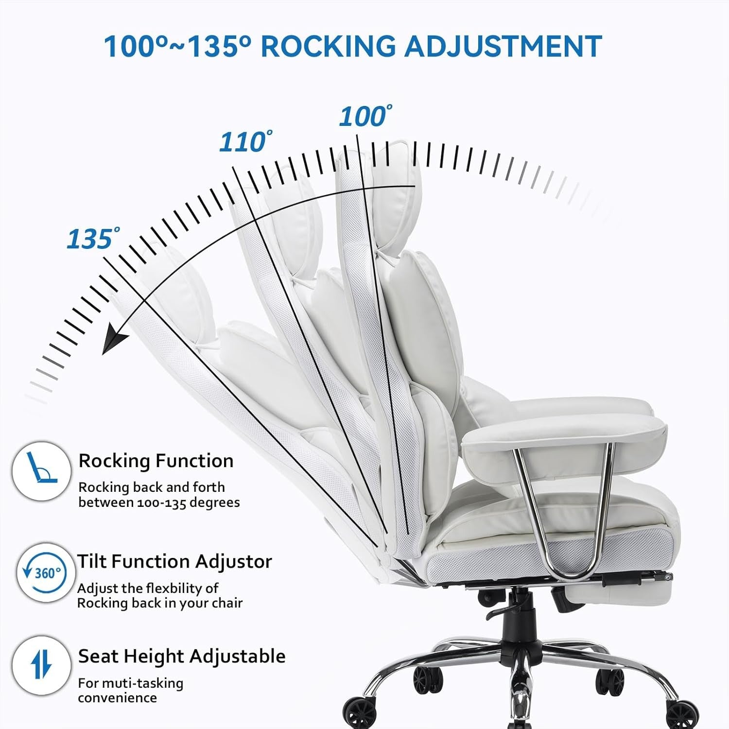 ✨ Executive Office Chair with Leg Rest and Lumbar Support