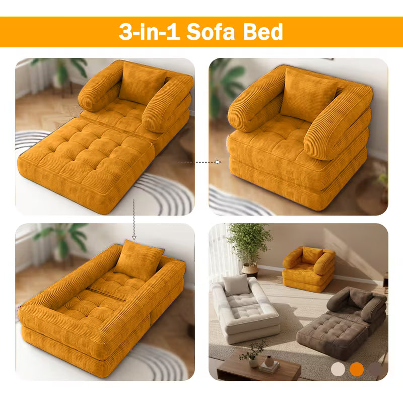ZenFold™ Convertible Sofa Bed – Space-Saving Chair & Sleeper