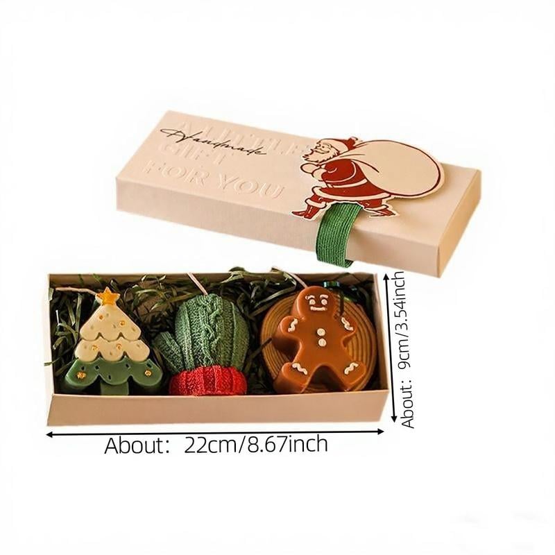 🕯️Cute Festive Scented Candles | Handmade Christmas Gift Set - Aromatherapy & Perfect Holiday Decor