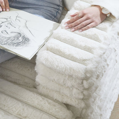 Corduroy Pull-Out Chaise Lounge Sofa Bed