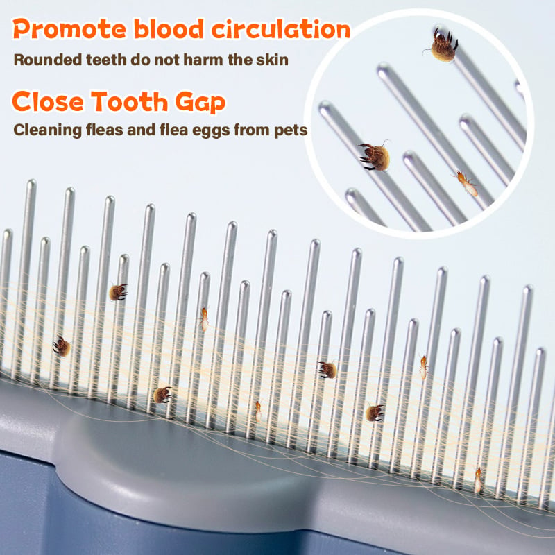 Self-cleaning Pet Flea Comb Grooming Brush - DogPlaybox
