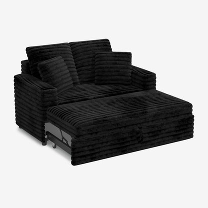 Corduroy Pull-Out Chaise Lounge Sofa Bed