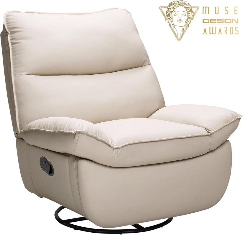 Nimbus™ 360° Swivel Rocker Recliner – Oversized Armless Lounge Chair with Premium Three-Proof Fabric