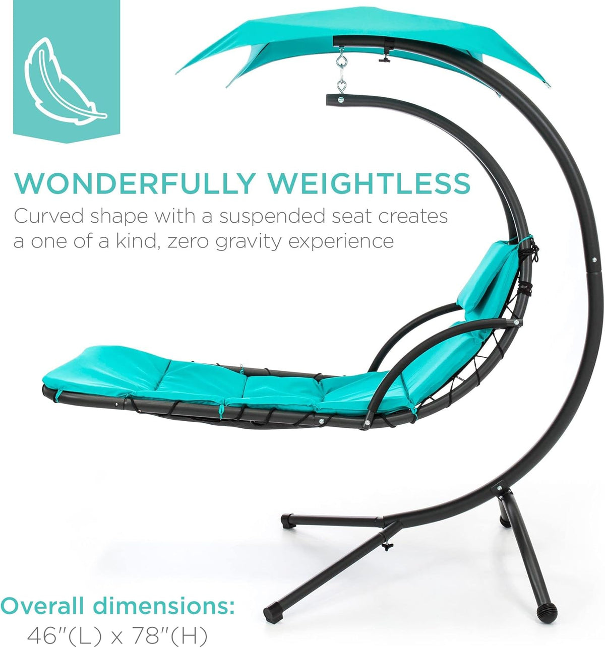 ✨  Floating Patio Lounge Chair with Adjustable Canopy