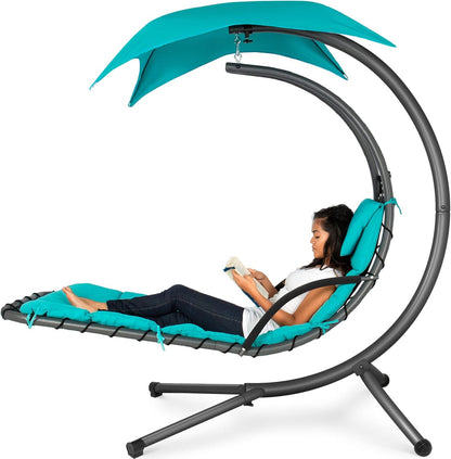 ✨  Floating Patio Lounge Chair with Adjustable Canopy