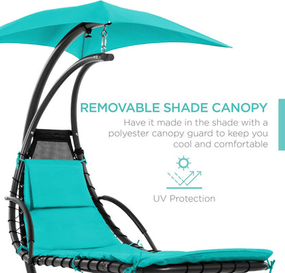 ✨  Floating Patio Lounge Chair with Adjustable Canopy