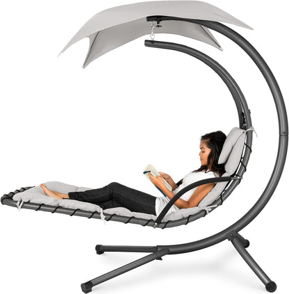✨  Floating Patio Lounge Chair with Adjustable Canopy