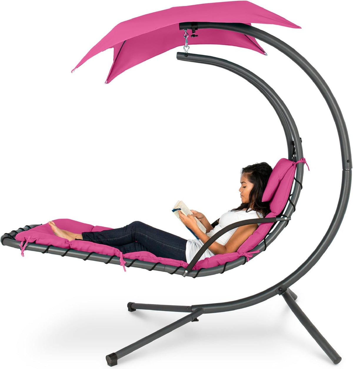 ✨  Floating Patio Lounge Chair with Adjustable Canopy