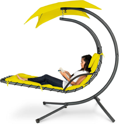 ✨  Floating Patio Lounge Chair with Adjustable Canopy