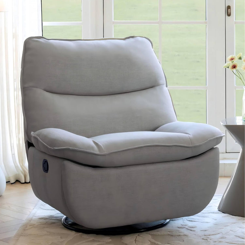 Nimbus™ 360° Swivel Rocker Recliner – Oversized Armless Lounge Chair with Premium Three-Proof Fabric