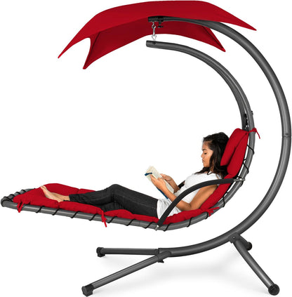 ✨  Floating Patio Lounge Chair with Adjustable Canopy