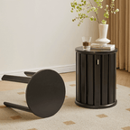 RoundCraft™ Stackable Dining Stool Set – Solid Wood (4-Piece Set)