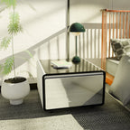 Smart Side Table with Built-In Fridge Drawer & Charging Station
