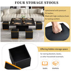 Multifunctional Lift Top Coffee Table With 4 Storage Stools