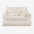 Pull-Out Chaise Lounge Bed with Plush Corduroy Fabric & Supportive Pillows