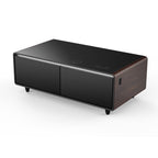 Smart Coffee Table with Dual Refrigerated Drawers, Bluetooth Speakers & Wireless Charging