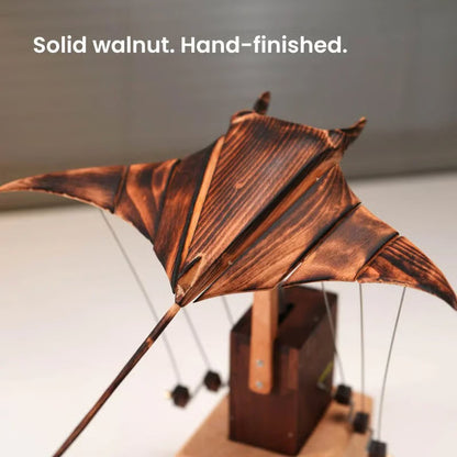 Upgraded Version Handmade Wooden Electric Bionic Manta Ray Ornament
