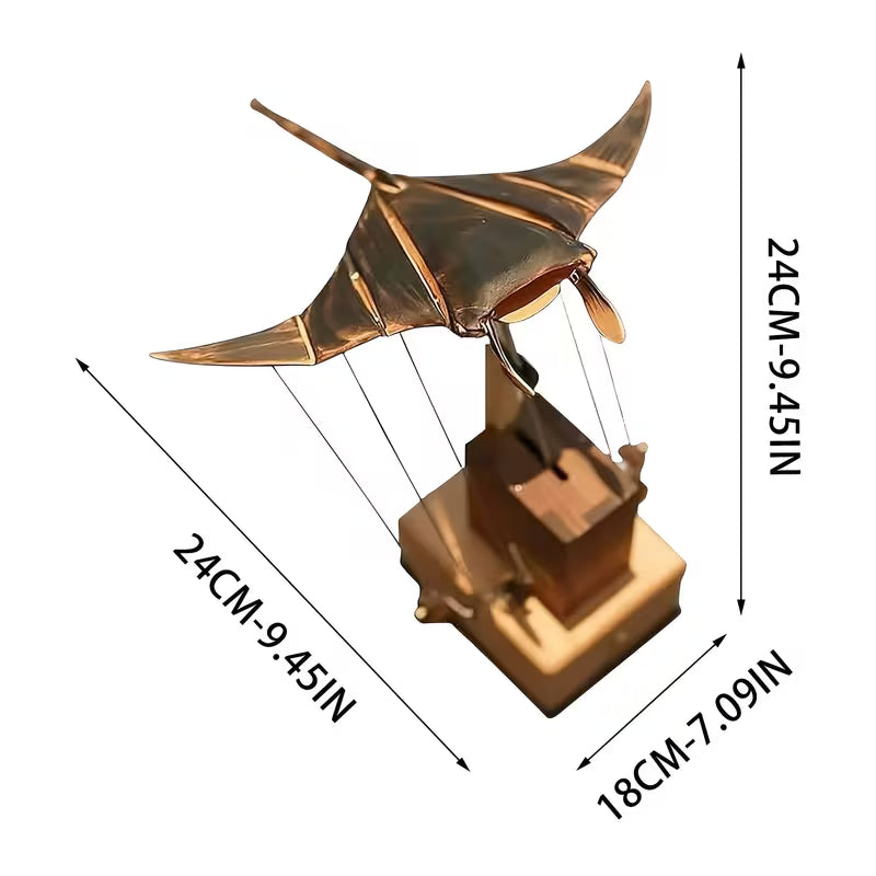 Upgraded Version Handmade Wooden Electric Bionic Manta Ray Ornament