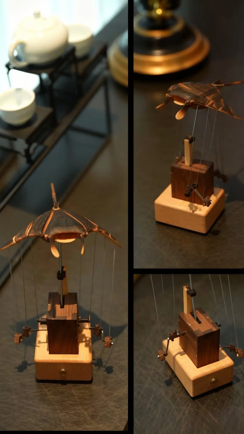 Upgraded Version Handmade Wooden Electric Bionic Manta Ray Ornament