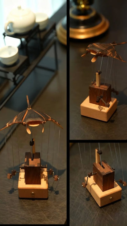 Upgraded Version Handmade Wooden Electric Bionic Manta Ray Ornament