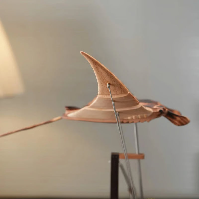 Upgraded Version Handmade Wooden Electric Bionic Manta Ray Ornament