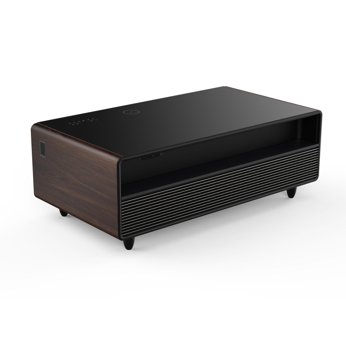 Smart Coffee Table with Dual Refrigerated Drawers, Bluetooth Speakers & Wireless Charging