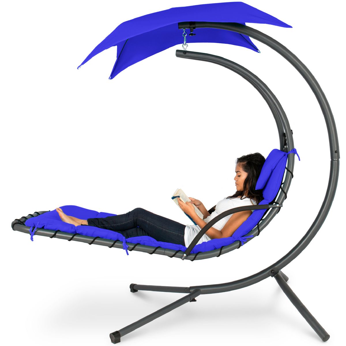 ✨  Floating Patio Lounge Chair with Adjustable Canopy