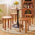 RoundCraft™ Stackable Dining Stool Set – Solid Wood (4-Piece Set) 1