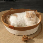 🐾  Cozy Cat Basket Bed