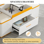 Multifunctional Lift Top Coffee Table With 4 Storage Stools