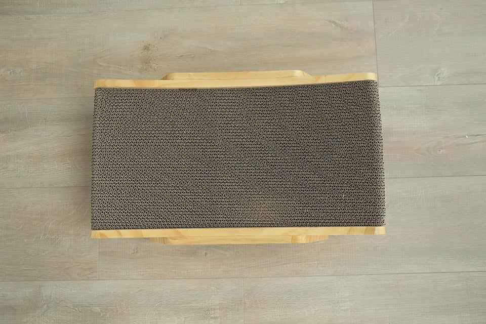 Adjustable Wooden Cat Scratcher Bed