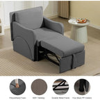 3-in-1 Convertible Sleeper Chair Sofa Bed – Adjustable Armchair with Pull-Out Bed
