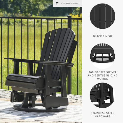 ZenGlide™ 360° Swivel Outdoor Glider Chair – Black
