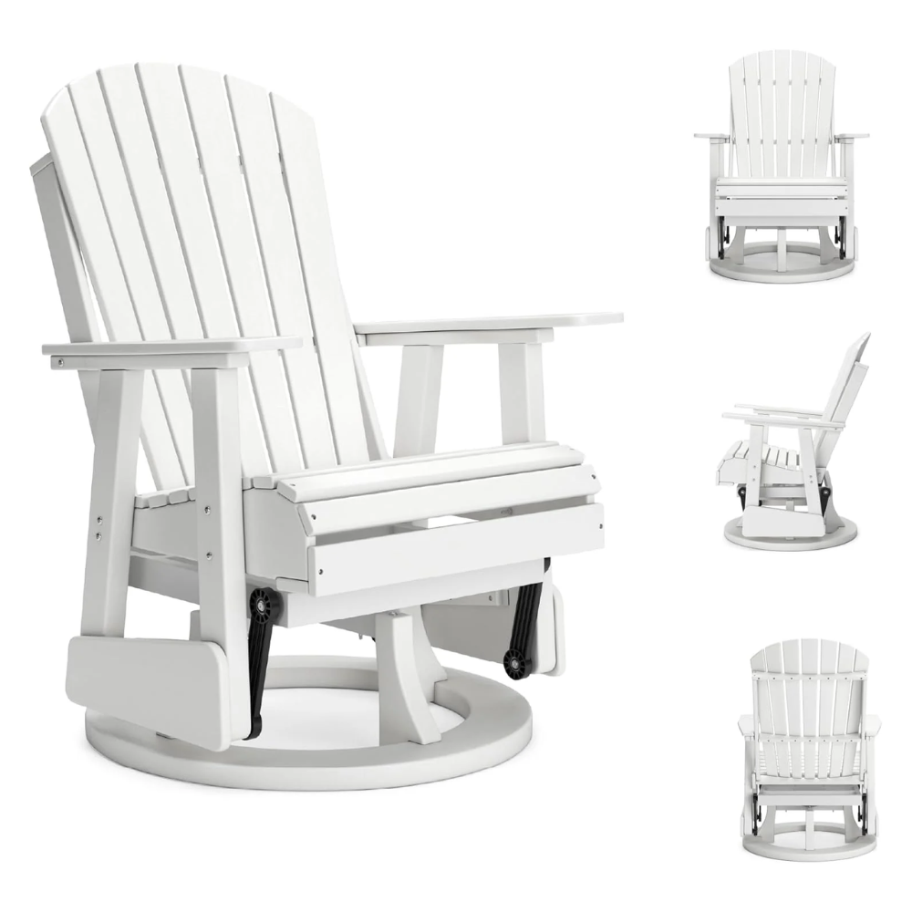 ZenGlide™ Modern Outdoor Glider Chair – White