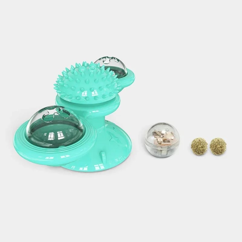 Interactive Cat Windmill Toy – LED & Catnip Ball Spinner for Indoor Exercise & Chewing