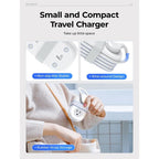 Travel Power Strip, ORICO 4 Outlets 2 USB Ports (1 USB C) with 4FT Wrapped Short Extension Cord Small Power Strip