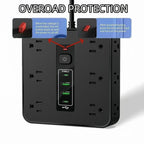 16-in-1 Power Strip with Switch & Surge Protection