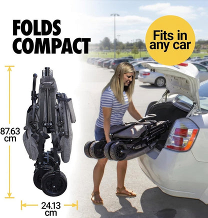 Voyager XL – Premium 2-Seater Folding Adventure Wagon with UPF 50+ SunShield Canopy, Hidden Under-Seat Cargo Vault & All-Terrain X-Grip Wheels