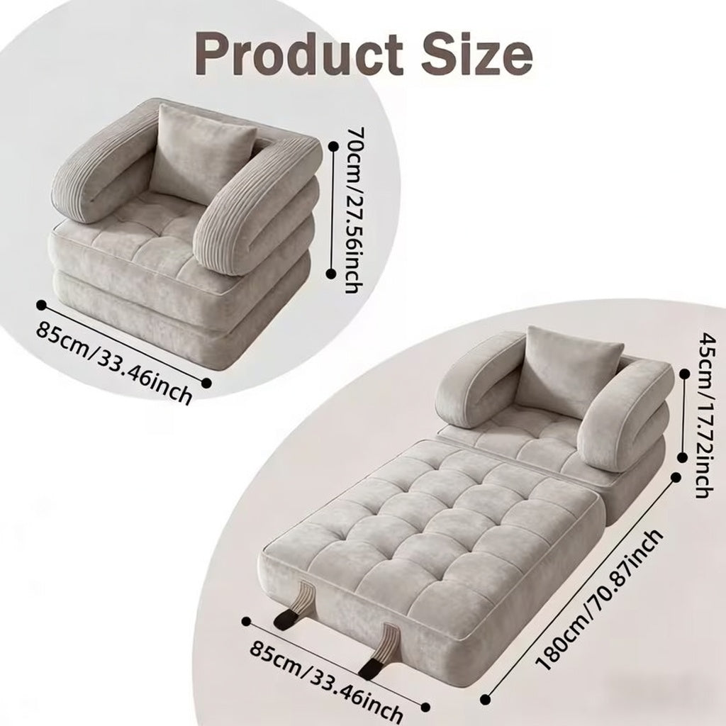 ZenFold™ Convertible Sofa Bed – Space-Saving Chair & Sleeper