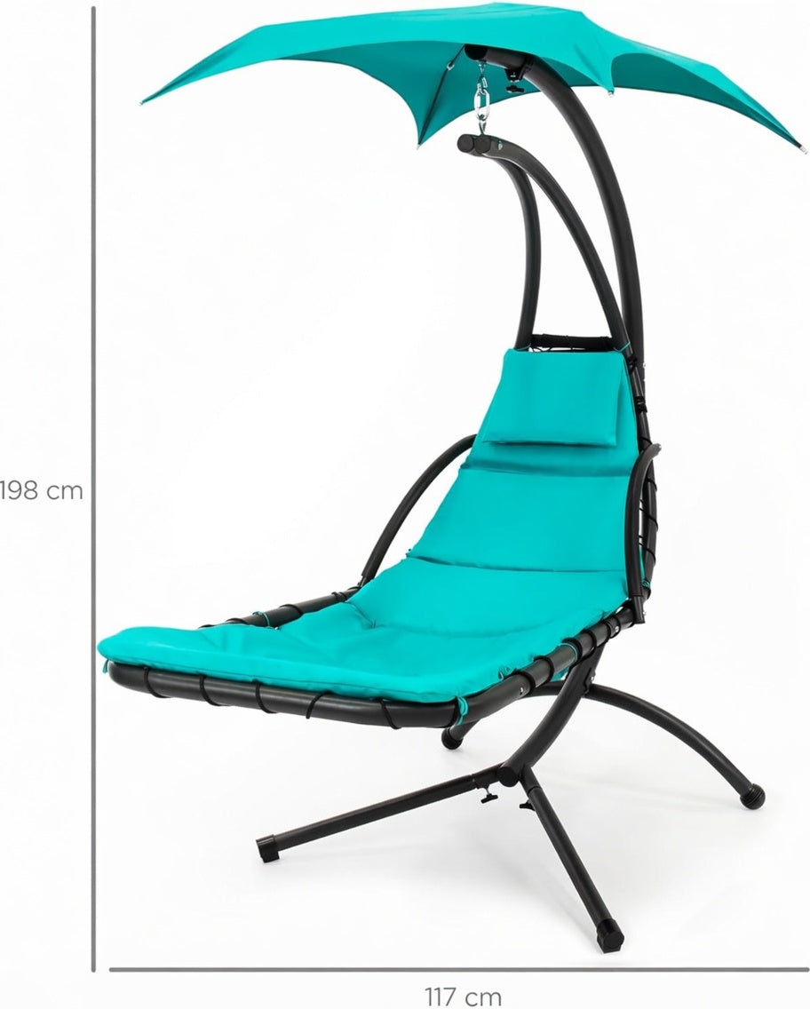 ✨  Floating Patio Lounge Chair with Adjustable Canopy
